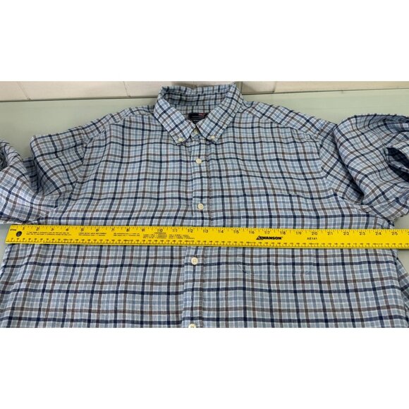 Vineyard Vines Classic Fit Shirt Mens XL 100% Linen Windowpane Plaid Preppy - Picture 5 of 6